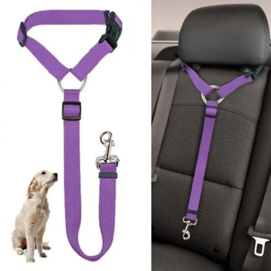 Solid Two-in-one Car Seat Belt Lead Leash Backseat Belt