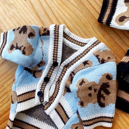 Striped Cardigan Sweater for Puppy and Kitten